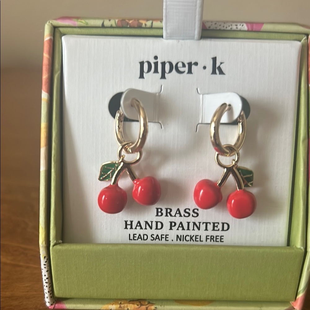 Piper K Red Cherry Earrings